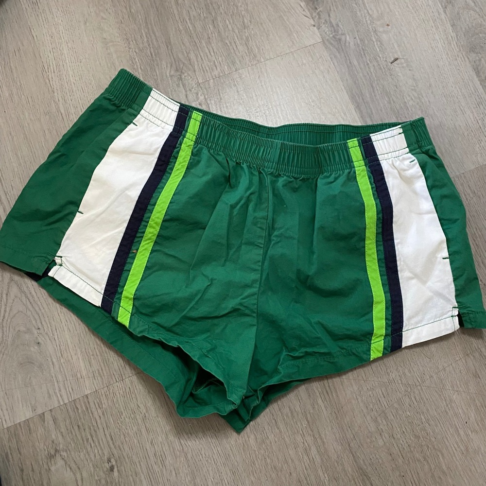BDG Shorts Womens Small Green Striped Retro Athletic Urban Outfitters